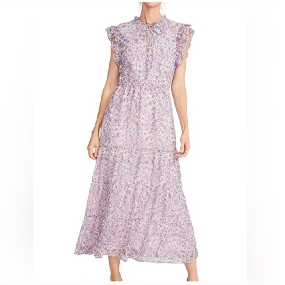 BB Dakota Floral‎ Maxi Prairie Dress XL Boho Cottagecore Ruffle Sleeve Romantic